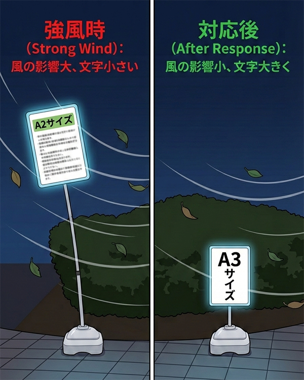 大きいと不安定になります